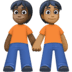 🧑🏿‍🤝‍🧑🏾 people holding hands: dark skin tone, medium-dark skin tone display on Facebook